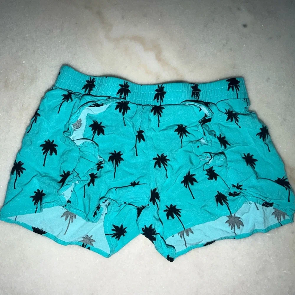Justice Turquoise Palm Tree Ruffle Shorts Girls size 10/12